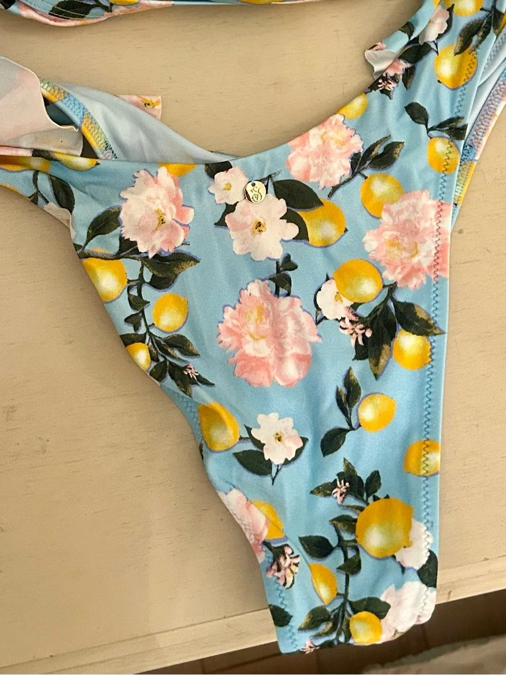 Victoria Secret Lemon Print Bikini Bototm- Small